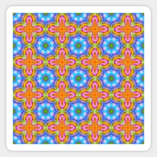 blue iridescent moroccan tile pattern Sticker